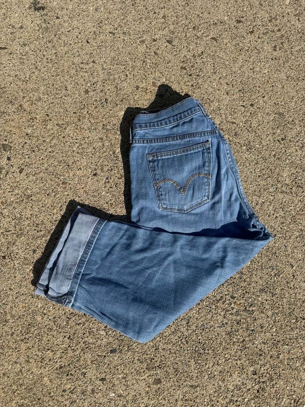 Levi's 545 Capri Jeans Medium Wash Rolled Cuff Denim